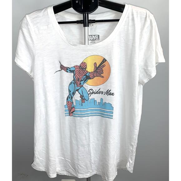 Marvel Spiderman Women’s T-Shirt XL White | Maurice’s Graphic Tee Superhero Fan - Picture 1 of 5